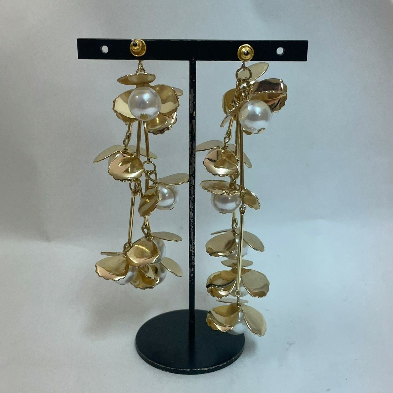 フラワーデザイン パール ピアス ゴールド | Flamingo Online 古着屋
