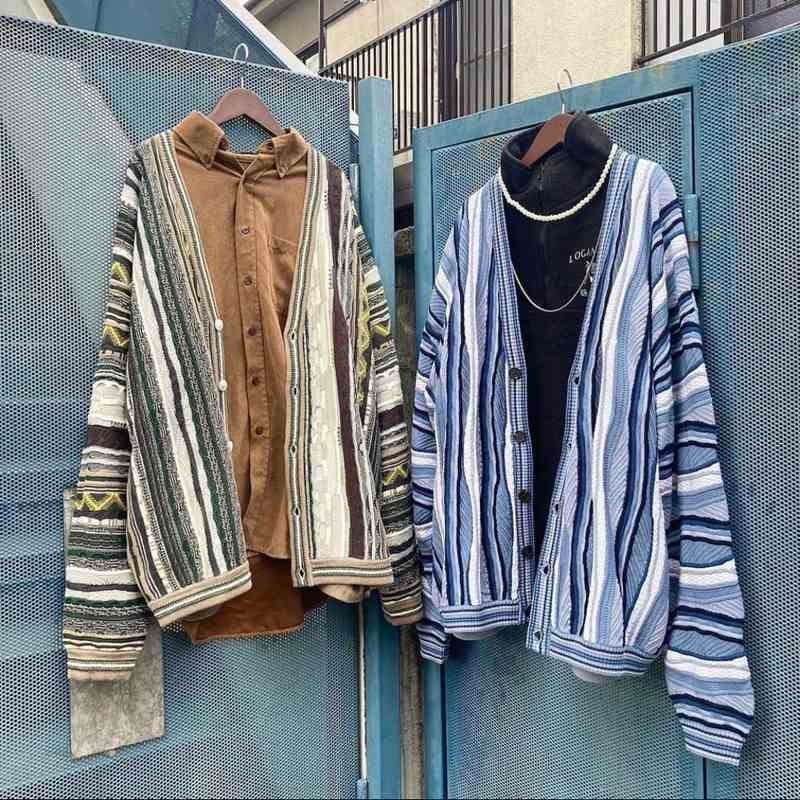 FAFATT 3Dニットカーディガン BLUE BEIGE | Flamingo Online 古着屋