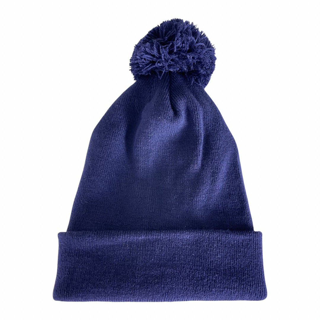 24AW 45Rシェットランドヘリンボンのニット帽 ネイビー系 ボンボン 無地 デザイン ニット帽 | Flamingo Online 古着屋フラミンゴ