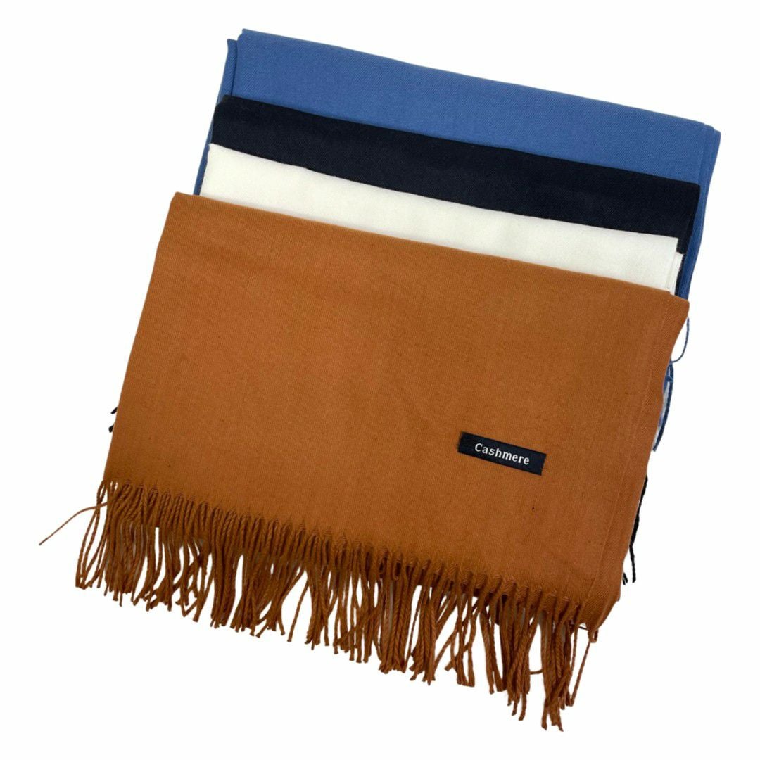 美品✨CASHYAGE. ブラウン カシミヤマフラー フリンジ付き　日本製 大判 カシミア フリンジ マフラー | Flamingo Online 古着屋フラミンゴ