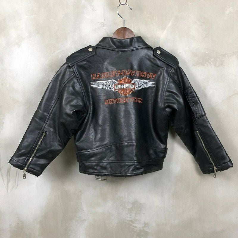Harley-Davidson キッズ用 ベルト付き ダブルライダースジャケット Harley-Davidson キッズ用 ベルト付き ダブルライダースジャケット