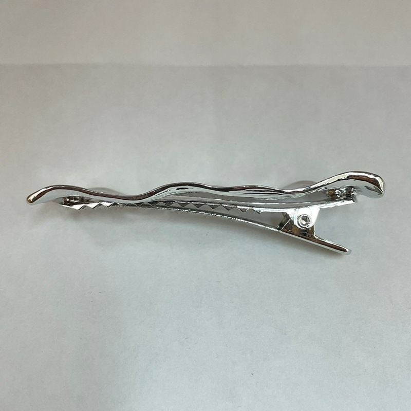 【中古】 流行クリップ 変形 デザイン ヘアクリップ シルバー | Flamingo Online 古着屋