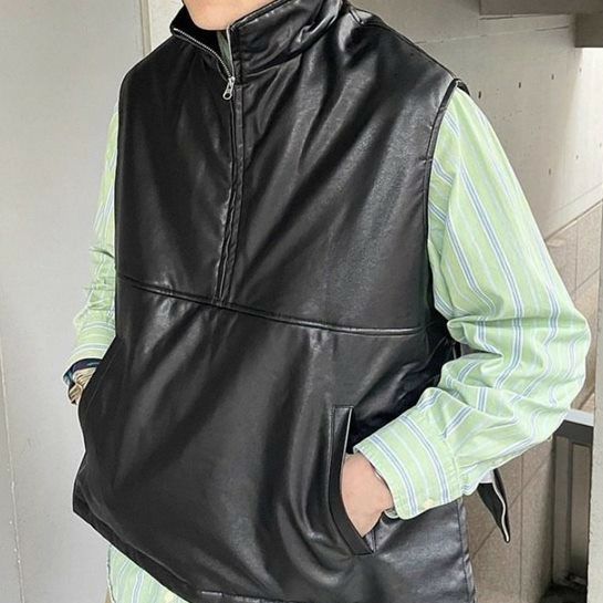 古着 WOOLRICH レザーヨーク ダウンベスト | Flamingo Online 古着屋