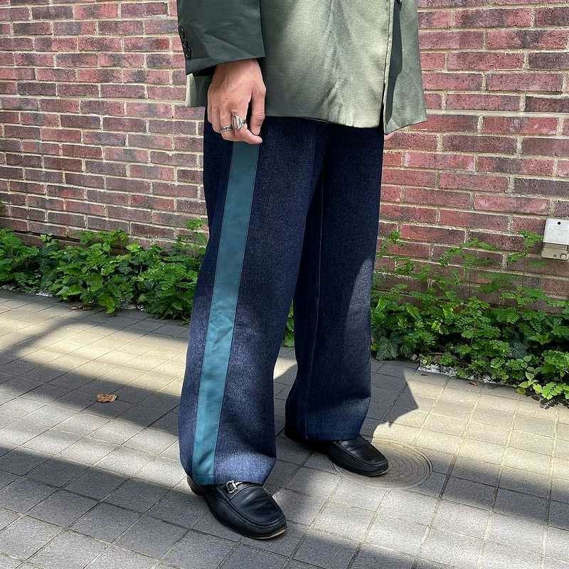 fafatt PUレザー タックワイドパンツ | Flamingo Online 古着屋
