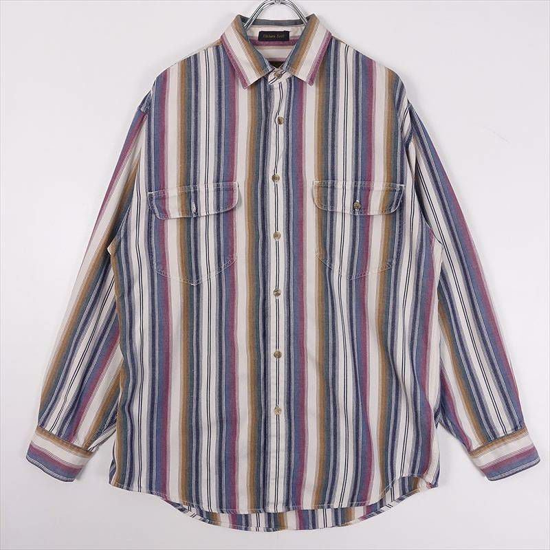 古着 Eddie Bauer ランダムストライプ 長袖シャツ | Flamingo Online