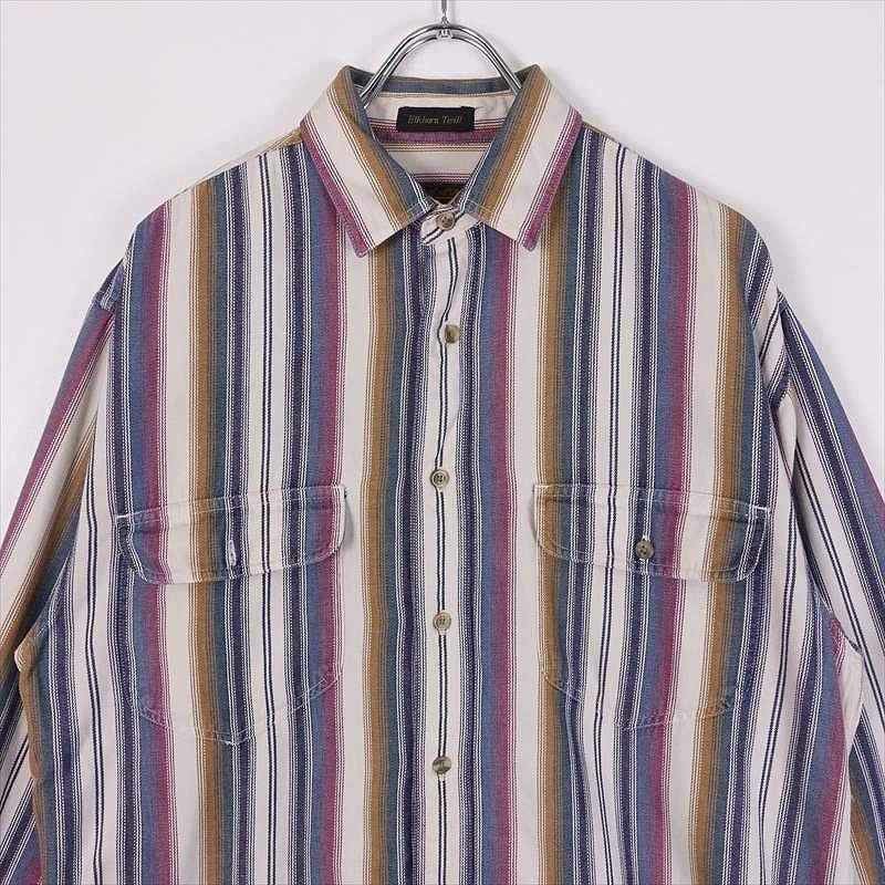 古着 Eddie Bauer ランダムストライプ 長袖シャツ | Flamingo Online