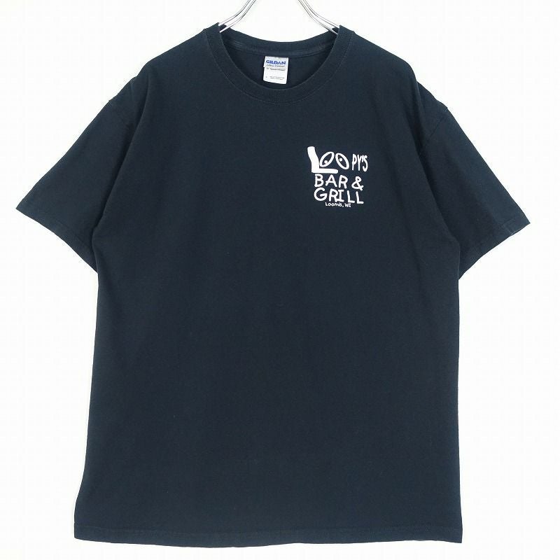 古着 GILDAN バイクプリント 黒Tシャツ | Flamingo Online 古着屋