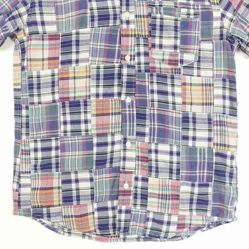 古着 j.crew マドラスチェック パッチワーク チェック 半袖シャツ