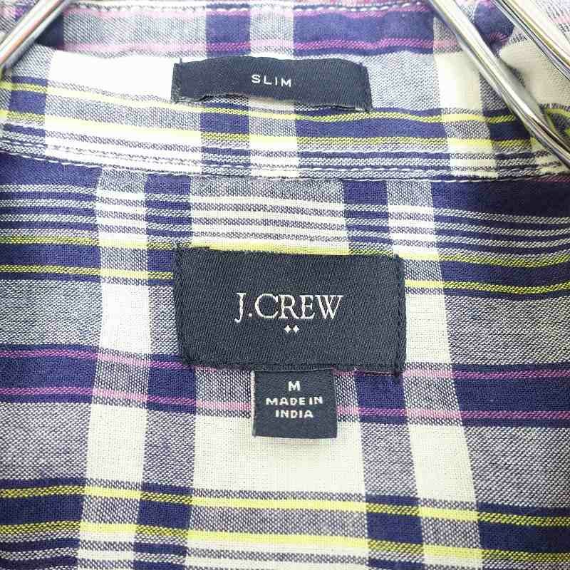 古着 j.crew マドラスチェック パッチワーク チェック 半袖シャツ