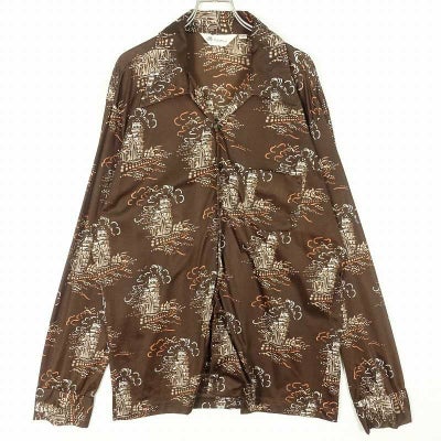 古着 70s オープンカラー 総柄 長袖シャツ | Flamingo Online 古着屋 