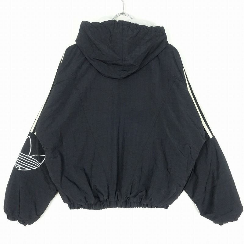 アディダス ナイロンジャケット トレフォイル　黒 L 82 古着 80s adidas トレフォイル ナイロンジャケット | Flamingo Online