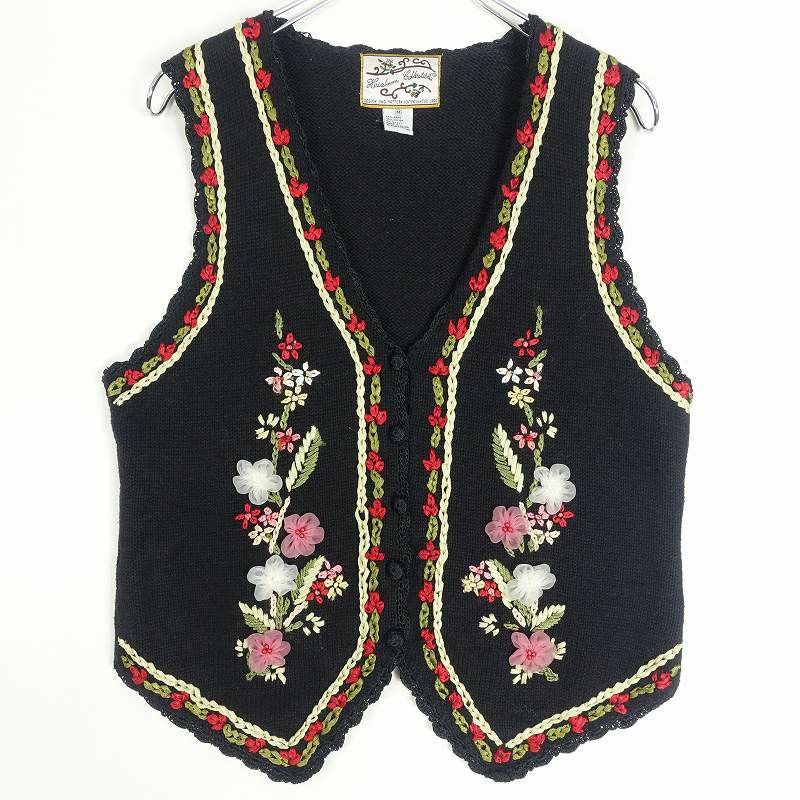 古着 KORET PETITES 花モチーフ ニットベスト | Flamingo Online 古着