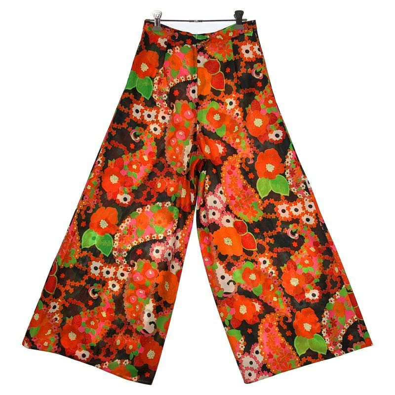 古着 70s 花柄 ポリエステル ワイドパンツ | Flamingo Online 古着屋