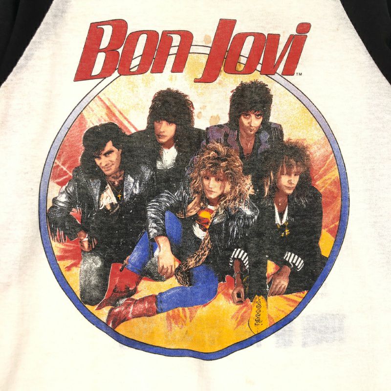 古着 80s USA製 BonJovi ラグラン バンド Tシャツ | Flamingo Online 