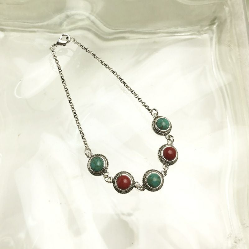 シルバー カラーストーン ブレスレット | Flamingo Online 古着屋 