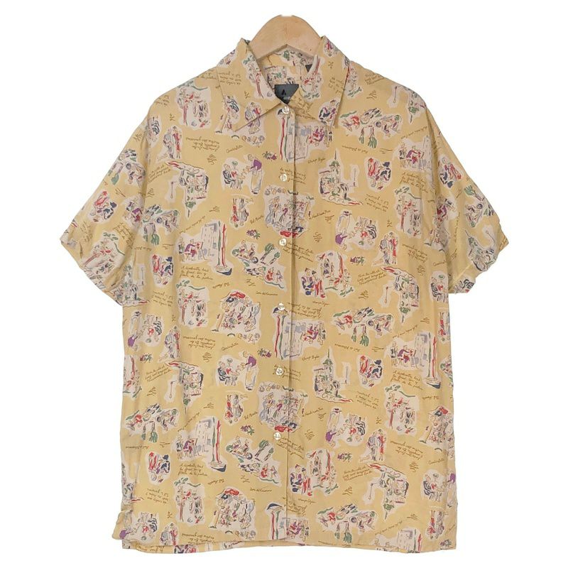 古着 Lizwear レーヨン イラスト柄シャツ | Flamingo Online 古着屋