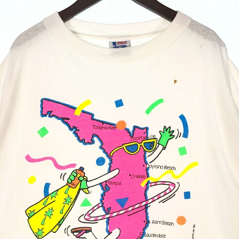 古着 90s USA製 ネオンカラープリントTシャツ | Flamingo Online 古着