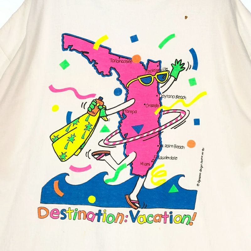 古着 90s USA製 ネオンカラープリントTシャツ | Flamingo Online 古着