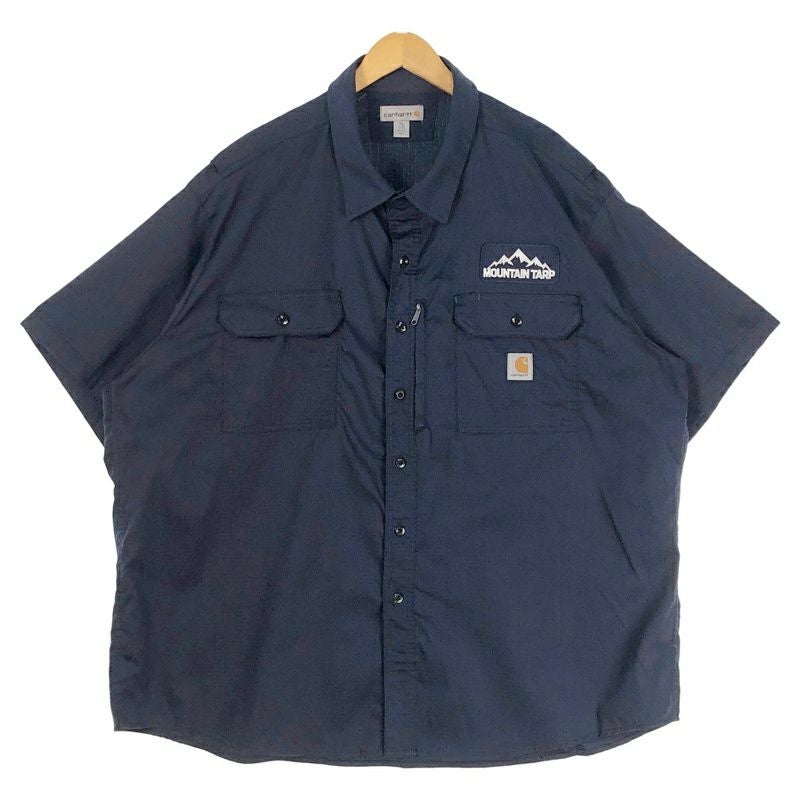 古着 Carhartt リップストップ 半袖ワークシャツ