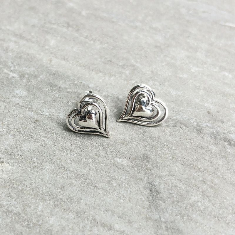 シルバー925 シンプル ハートピアス | Flamingo Online 古着屋