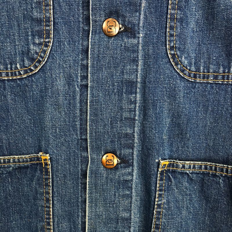 70s vintage カバーオール　デニムジャケット　古着 古着 70-80s BIG SMITH 濃紺 デニム ワーク カバーオール ジャケット