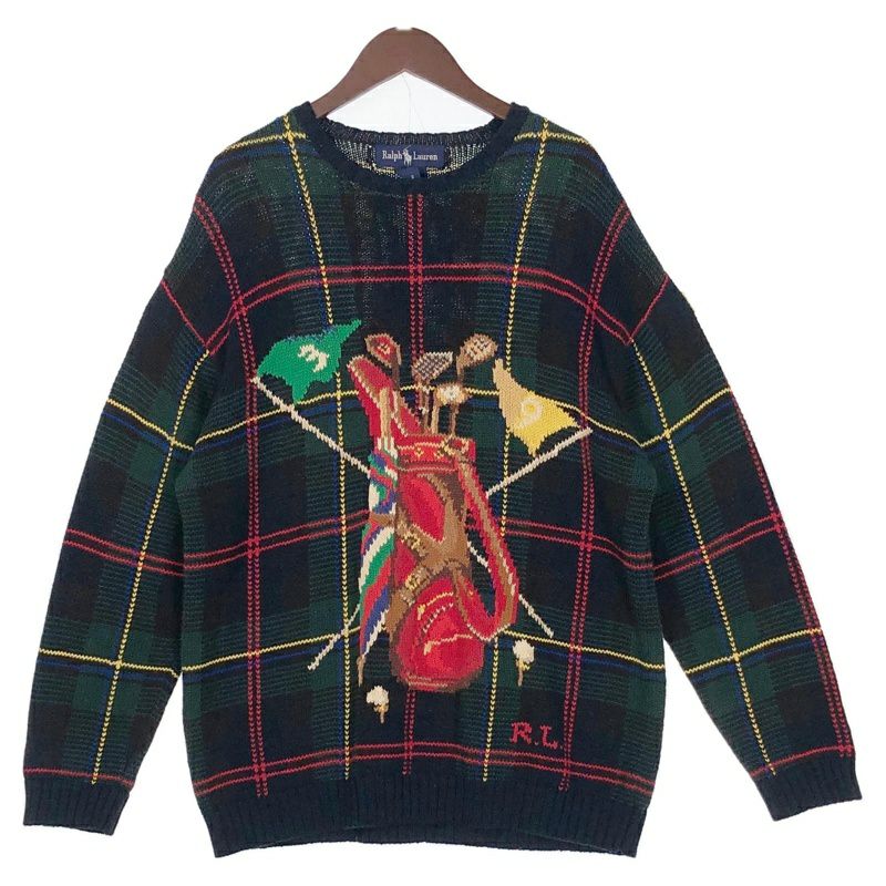 古着 RalphLauren ゴルフ刺繍 チェック ニット | Flamingo Online 古着