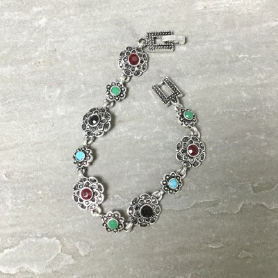 シルバー フラワーモチーフ ブレスレット | Flamingo Online 古着屋 