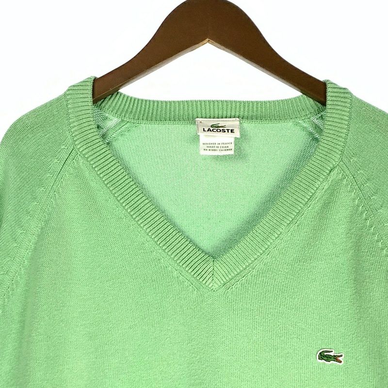 古着 LACOSTE ワンポイント Vネックニット | Flamingo Online 古着屋