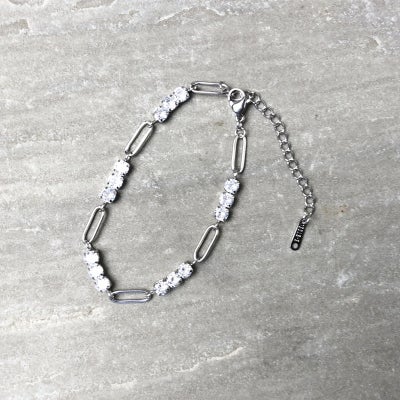 ブロック デザイン ブレスレット シルバー | Flamingo Online 古着屋 