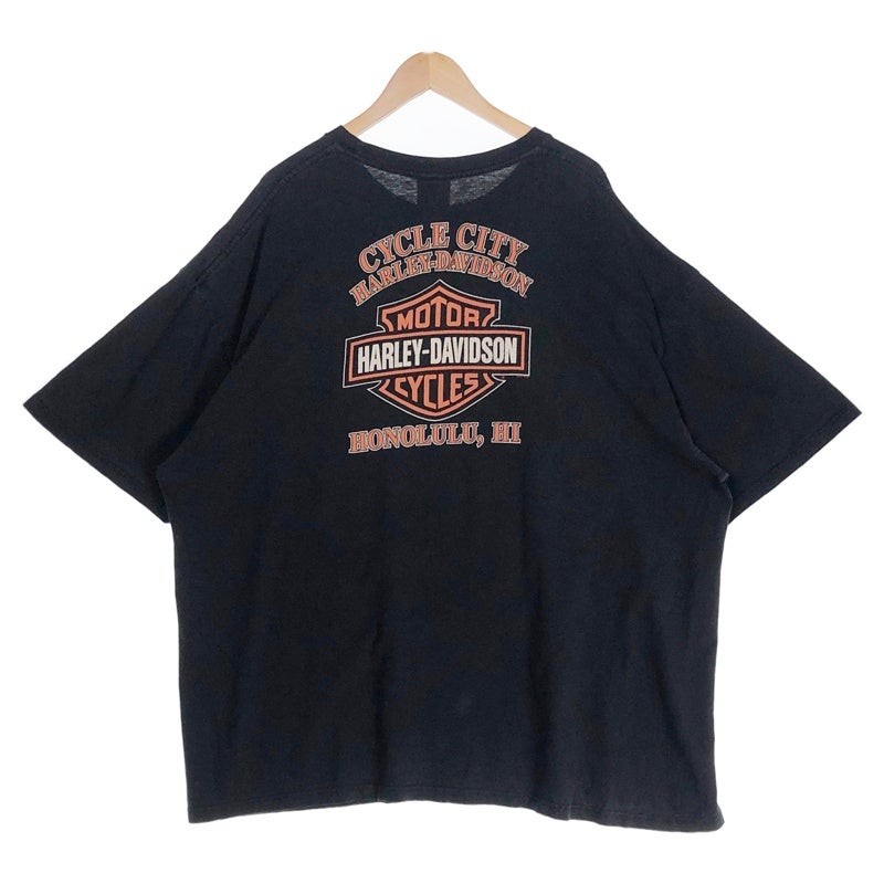 Harley-Davidson Tシャツ XL スカルウイング鬼フェード 古着 HARLEY-DAVIDSON スカル プリント Tシャツ | Flamingo Online