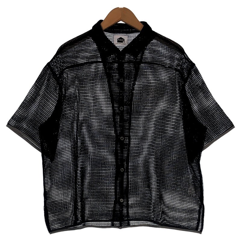 FAFATT メッシュ シースルー オープンカラー シャツ BLACK | Flamingo 