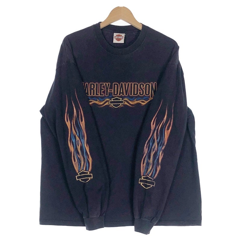 古着 HARLEY-DAVIDSON ファイヤーパターン ロングTシャツ | Flamingo