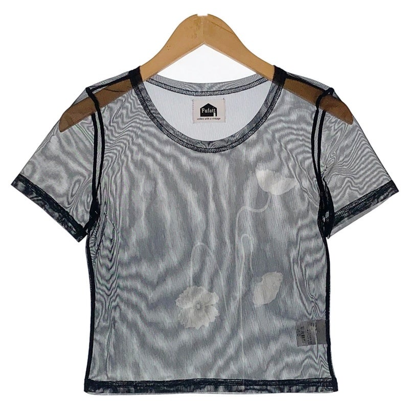 FAFATT シースルー ボタニカル メッシュTシャツ BLACK | Flamingo