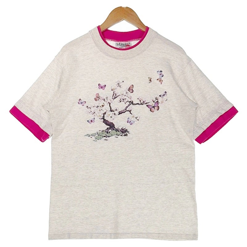 古着 90s MORNING SUN フェイクレイヤード 盆栽風 プリントTシャツ