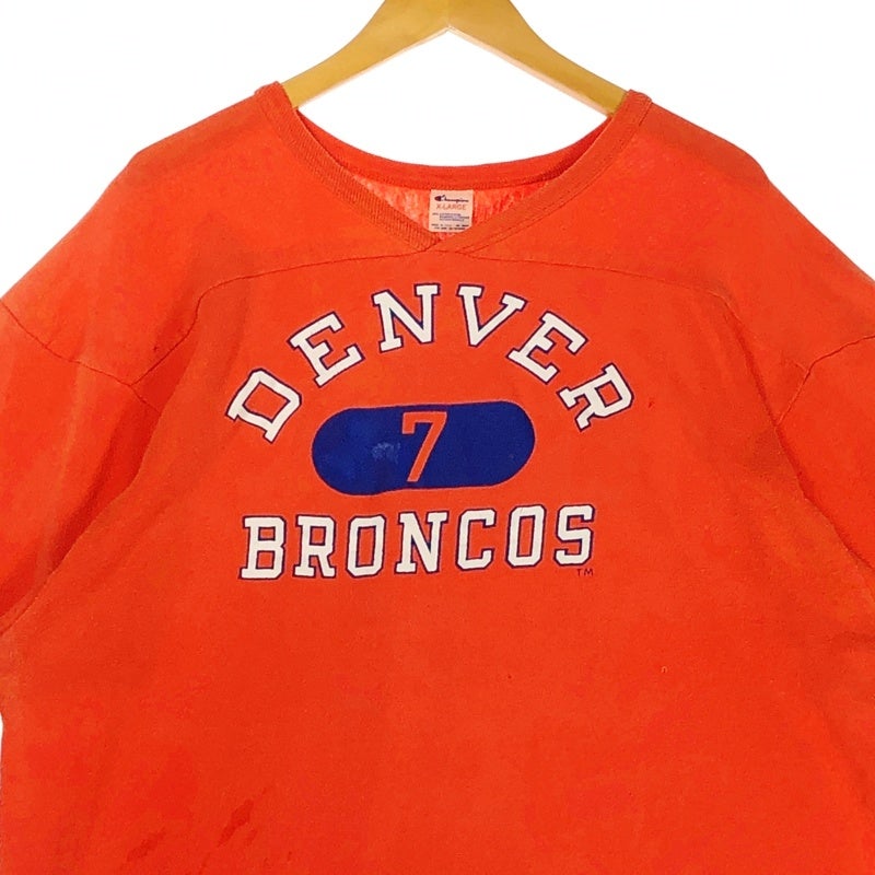 古着 80s champion DENVER BRONCOS 3段プリトン フットボールTシャツ