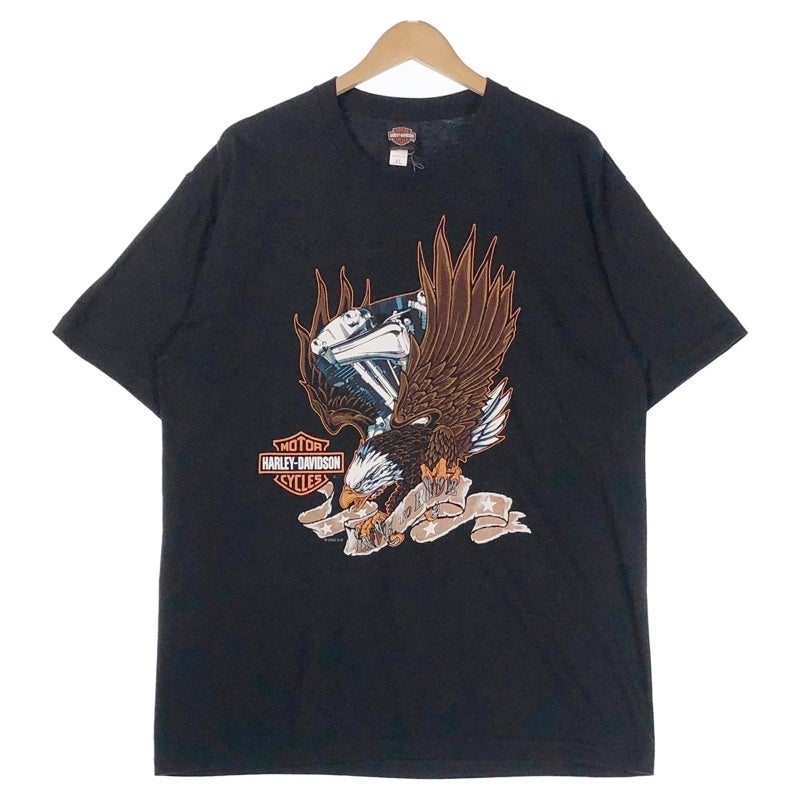 HARLEY-DAVIDSON ドラゴン グラフィック バック無地 プリントTシャツ