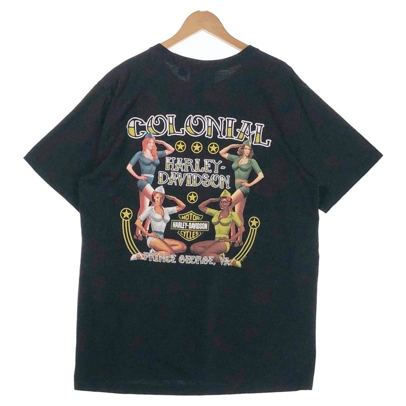 HARLEY-DAVIDSON ピンナップガール＆イーグルプリント Tシャツ