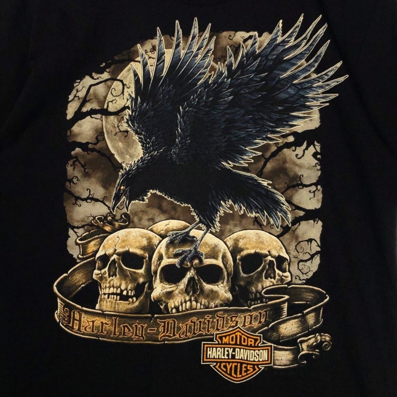 HARLEY-DAVIDSON カラス＆スカル プリントTシャツ | Flamingo Online