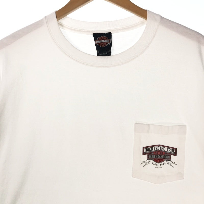 HARLEY-DAVIDSON 胸ポケット付き ロゴ プリントTシャツ | Flamingo