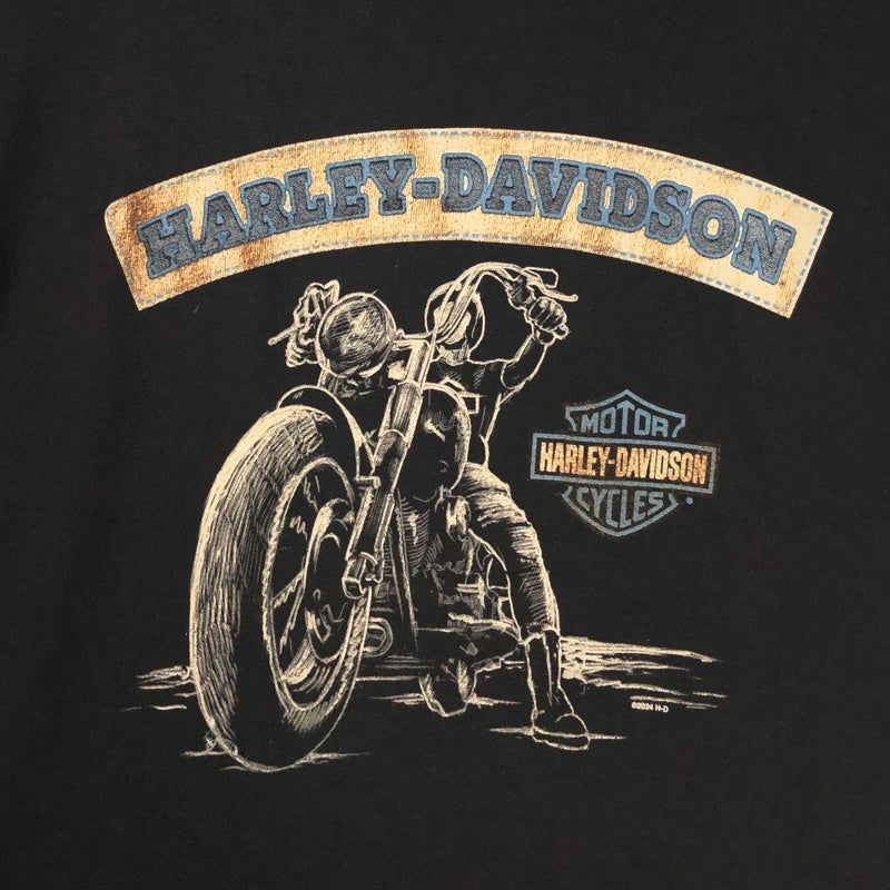 HARLEY-DAVIDSON スケッチ風 ライダープリント Tシャツ | Flamingo