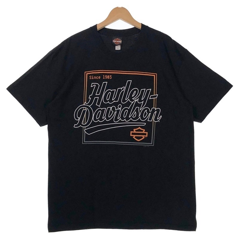 HARLEY-DAVIDSON ディーラー バイクイラスト Tシャツ | Flamingo
