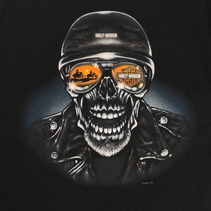 HARLEY-DAVIDSON スカル バイカー風 ロゴ Tシャツ | Flamingo Online