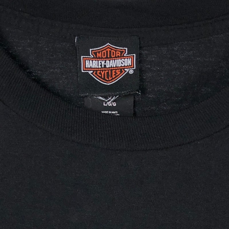 HARLEY-DAVIDSON 胸ポケット付 Vツインエンジン プリントTシャツ
