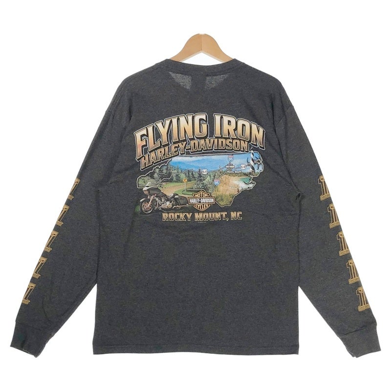 HARLEY-DAVIDSON 袖プリント FLYING IRON ディーラー ロンT | Flamingo