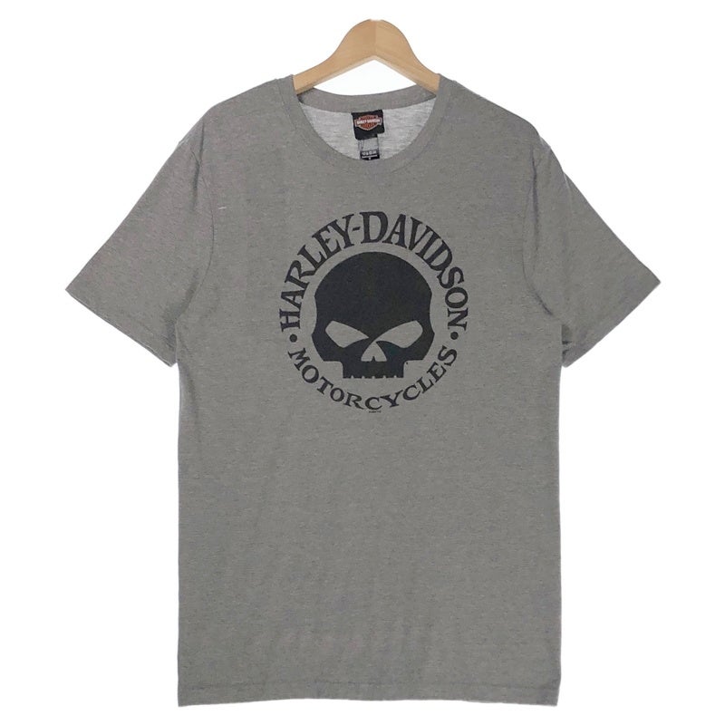 HARLEY-DAVIDSON スカル サークルロゴ バック無地 プリントTシャツ