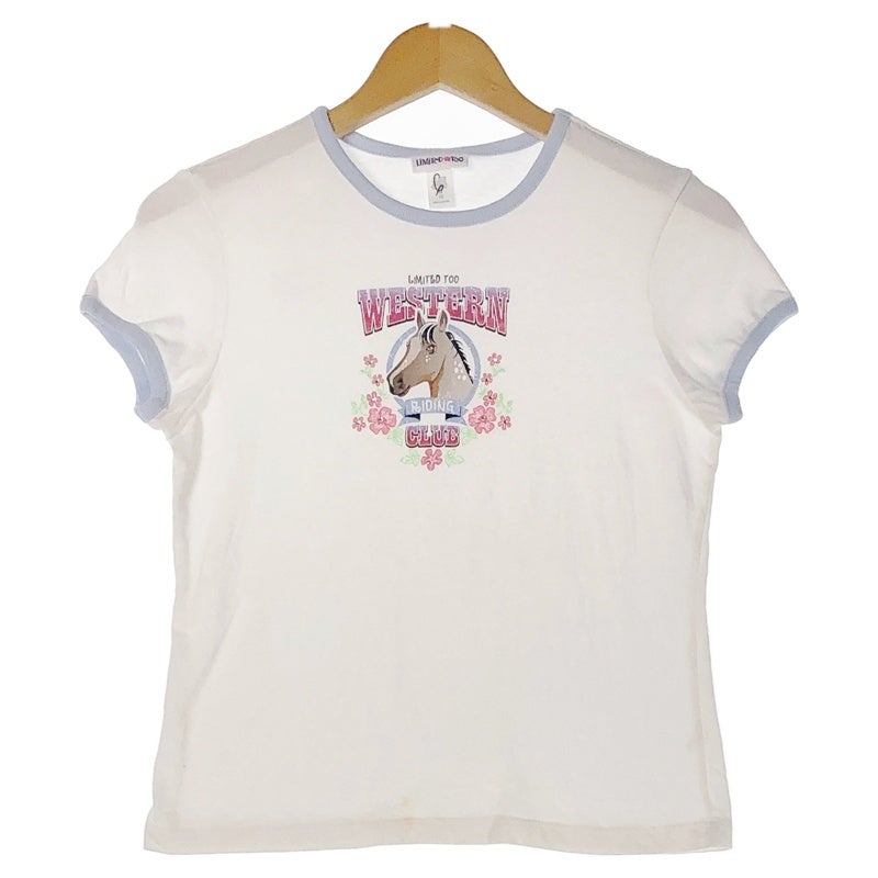 古着 LiMiTeD TOO ラインストーン アニマルプリント リンガーTシャツ