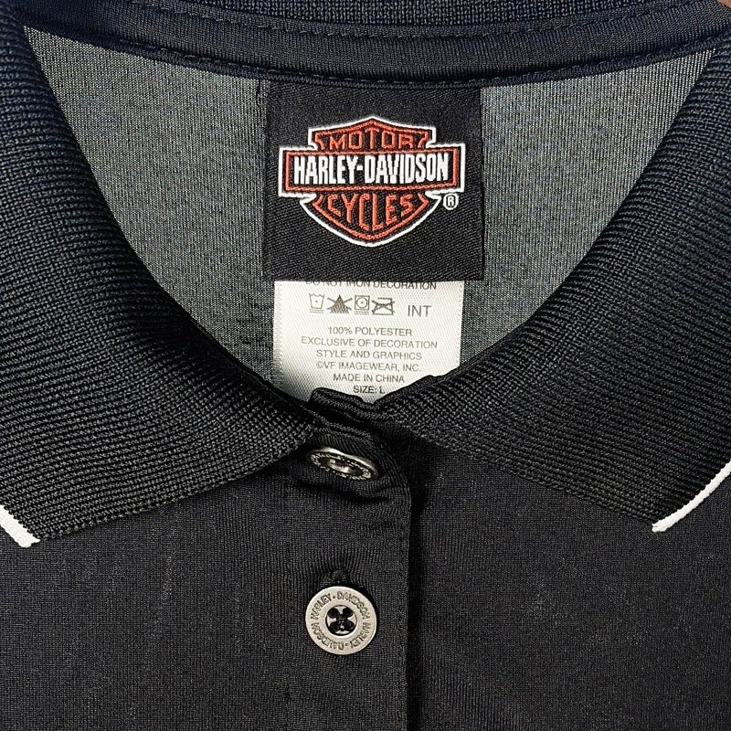 古着 HARLEY-DAVIDSON 2トーンカラー 袖ロゴ ポロシャツ | Flamingo