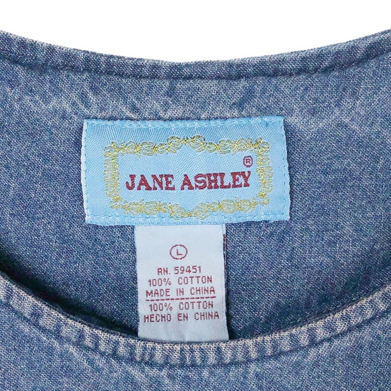 【中古】 そっと触れて/ハーパーコリンズ・ジャパン/ジャンヌ・スティーヴンズ 古着 JANE ASHLEY 花柄 ラインストーン デニム ジャンパースカート