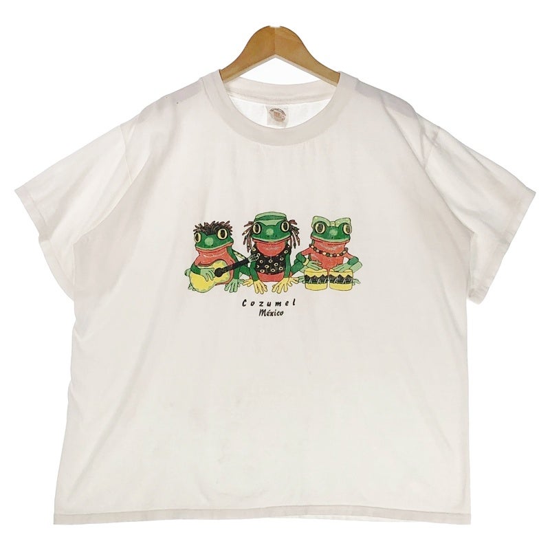 古着 CANCUN COZUMEL RED メキシコ カエルプリント Tシャツ | Flamingo