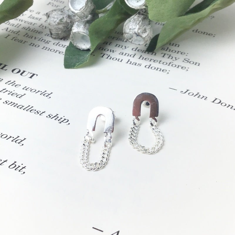 silver925 Uモチーフ チェーンピアス | Flamingo Online 古着屋